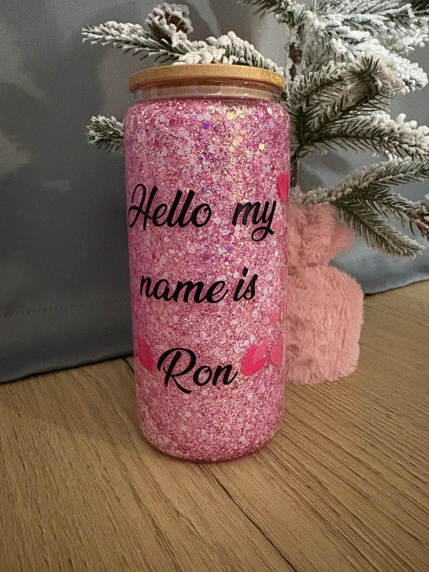 16oz Glass “My name is Ron”