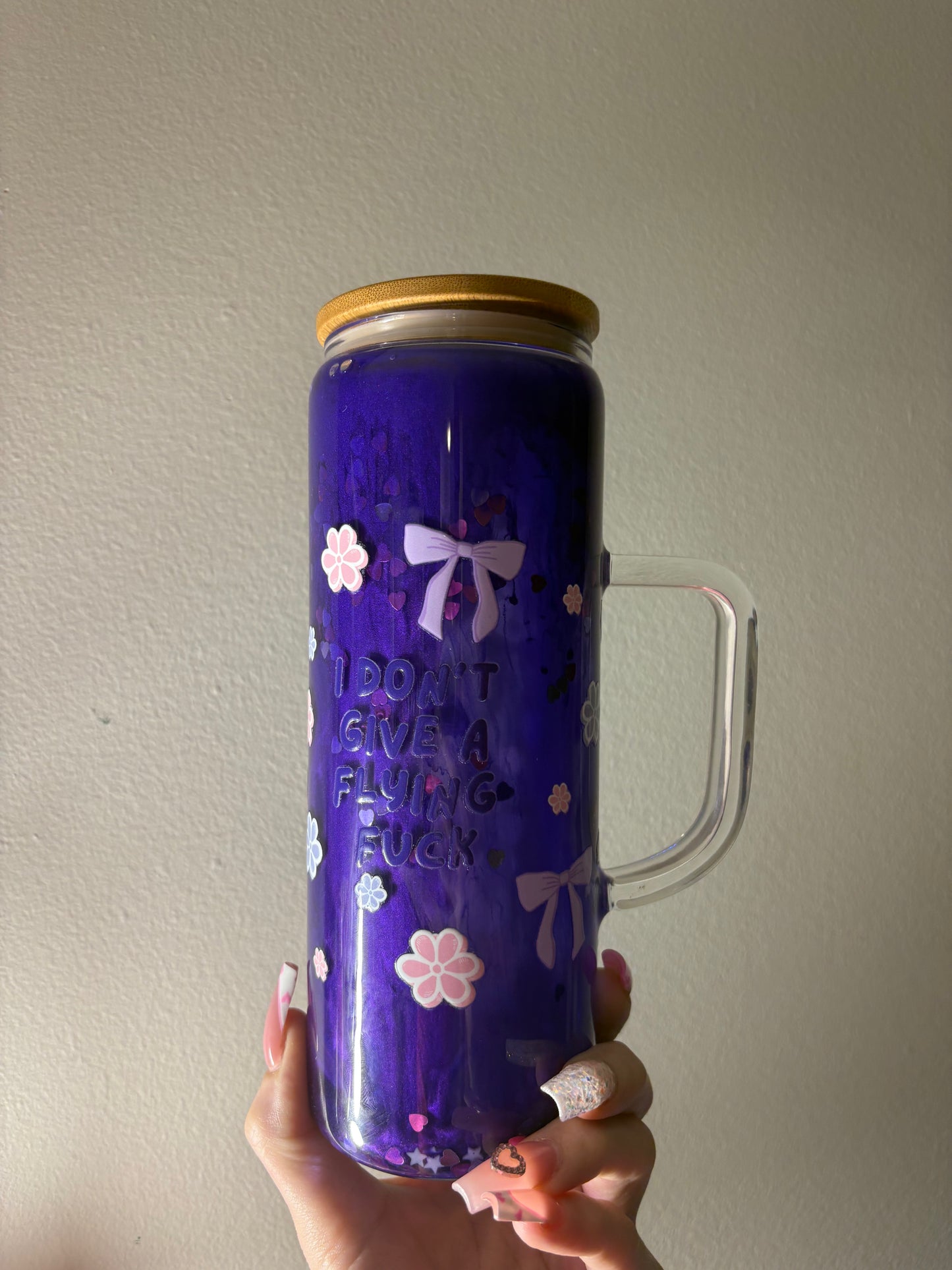 20oz Glass with Handle CareBears