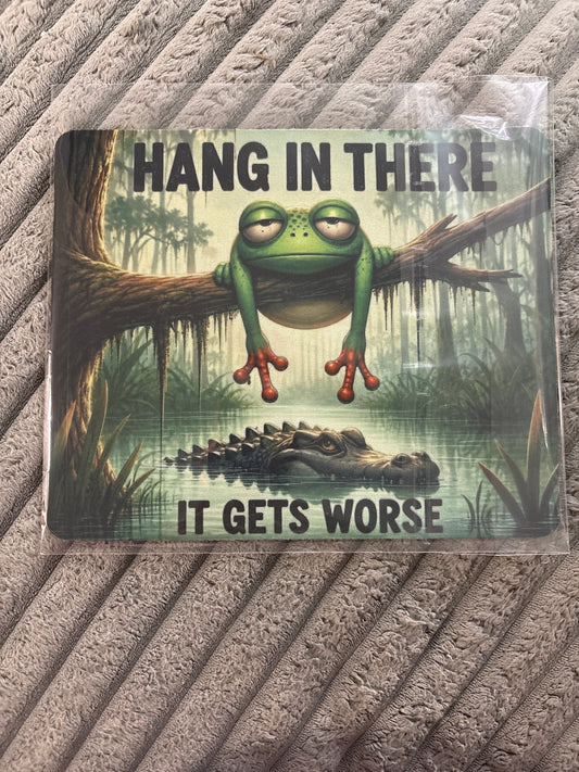 Hang In There Frog Mouse Pad
