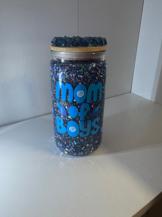 Mom of boys 16oz Plastic