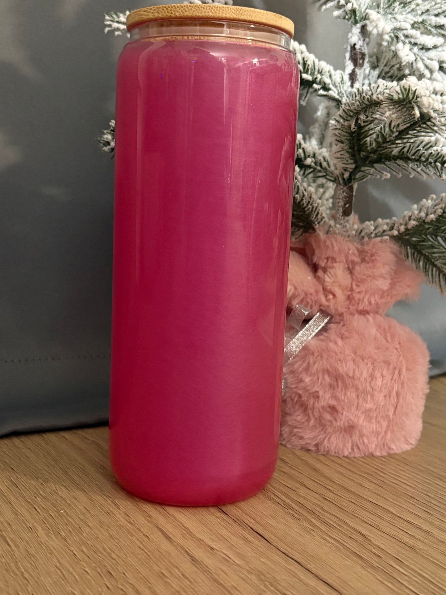 20oz Glass Pink Mica