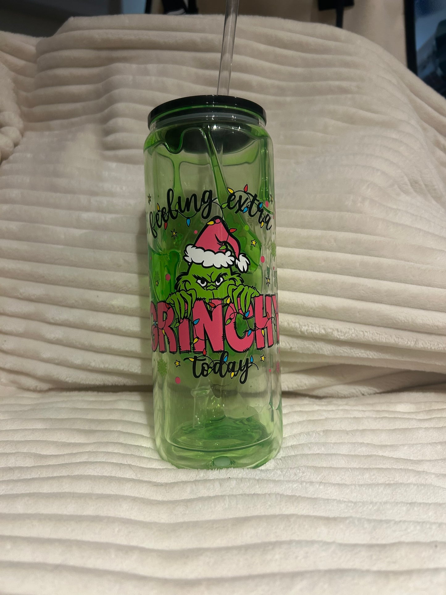 20oz Glass Grinch