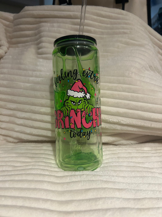 20oz Glass Grinch