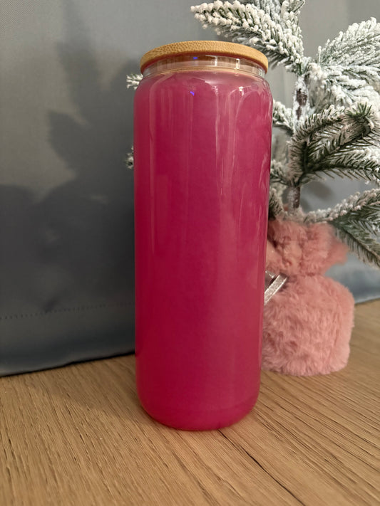20oz Glass Pink Mica