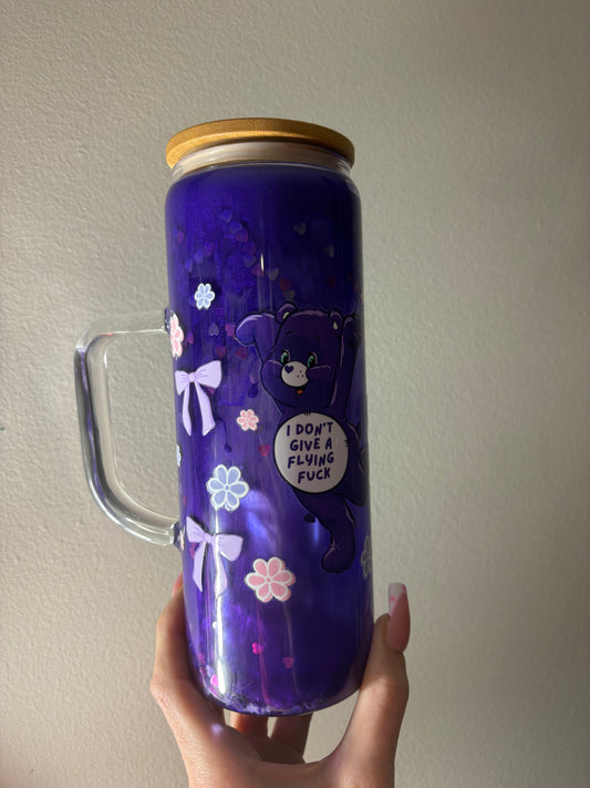 20oz Glass with Handle CareBears
